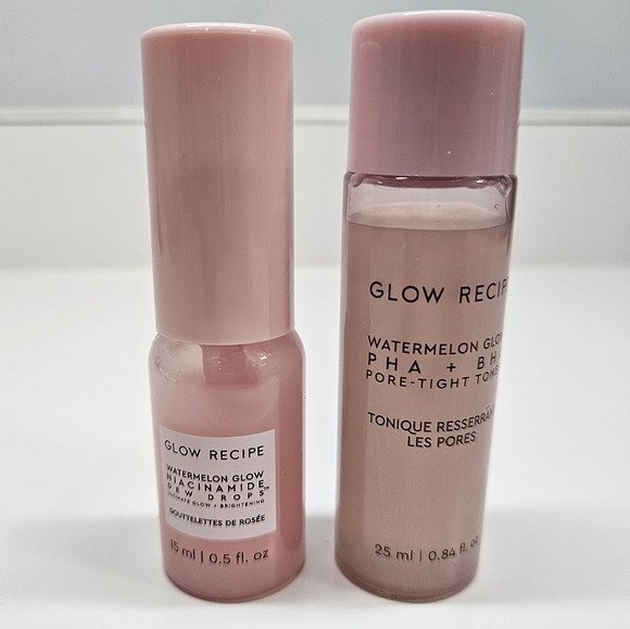 Glow Recipe Watermelon Travel Set - Glow Drops & PHA + BHA Pore Tight Toner - Picture 1 of 3